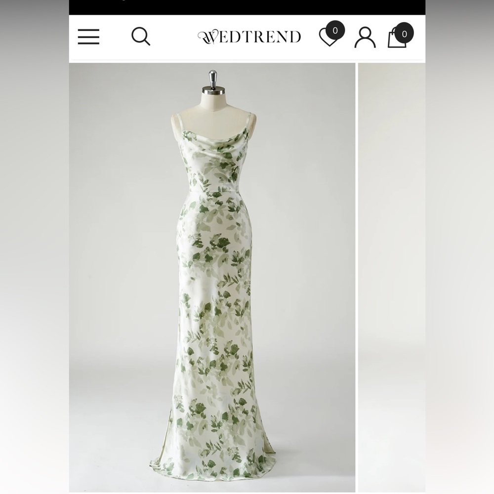 Wedtrend Green Floral Women's Dress